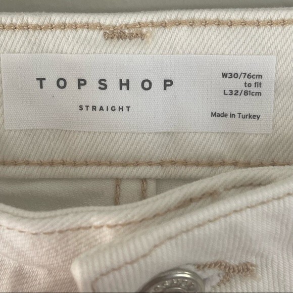 Topshop Straight white Jeans size 30 - Picture 6 of 10